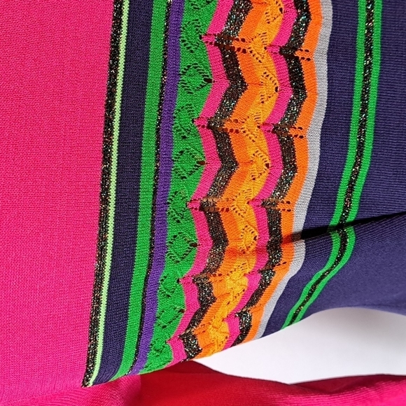 DENG HAO DESIGNER LIGHTWEIGHT PINK & BLUE KNIT DRESS - Picture 5 of 8